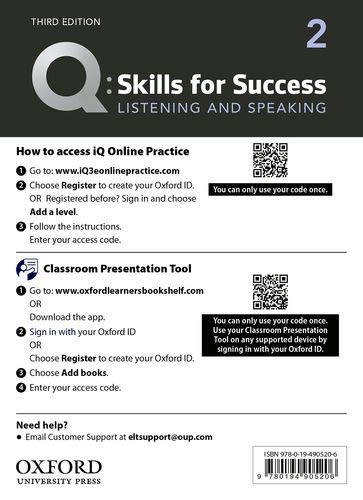 Q: Skills for Success: 3rd Edition - Listening and Speaking